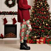 Leggings Country patchwork christmas pattern