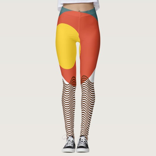 Leggings Coup de soleil Abstrait (Devant)