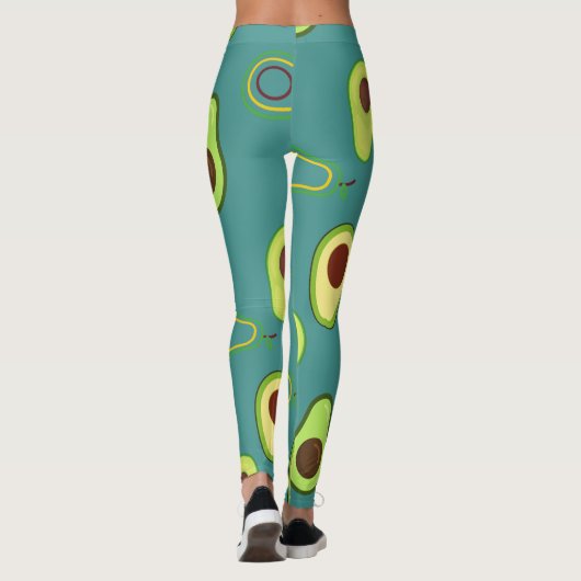 Leggings Coupe Avocado été Vert dégradé Motif (Dos)