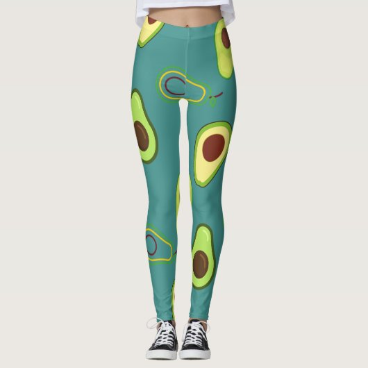 Leggings Coupe Avocado été Vert dégradé Motif (Devant)