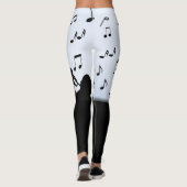 Leggings Coupe de corne Musique Design Poudre Bleu (Dos)