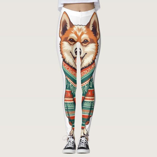 Leggings Coupe de Noël en Sweat cosy (Devant)