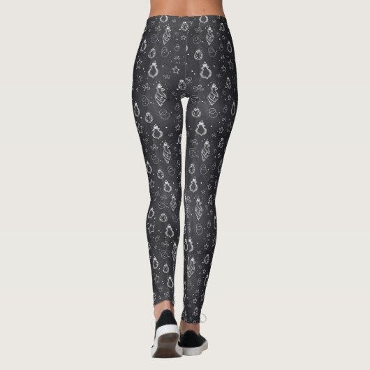 Leggings Coupe de Noël en tableau noir (Dos)