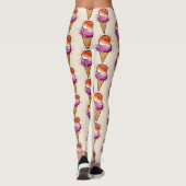 Leggings Coupe Lesbienne Sapphic LGBT Pride Drapeau Crème g (Dos)