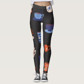 Leggings Coupes de Doodle vintage Arrière - plan sans coutu