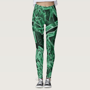 Leggings Coupes de ruban acrylique vert traversées et super