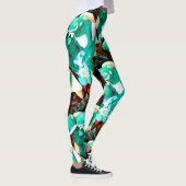 Leggings couple abstrait de grenouilles vertes (Droite)