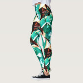 Leggings couple abstrait de grenouilles vertes (Gauche)