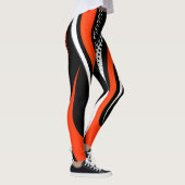 Leggings Courbe Abstraite rouge blanche et noire (Droite)