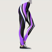 Leggings Courbe Abstraite violette blanche et noire (Droite)
