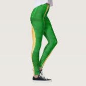 Leggings Courbe jaune vert Lignes Jambes d'art Abstrait (Droite)