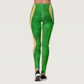 Leggings Courbe jaune vert Lignes Jambes d'art Abstrait (Dos)