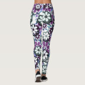 Leggings Courbe violette Hippie Fleur Motif de puissance |  (Dos)