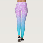 Leggings Courbes bleu rose (Dos)