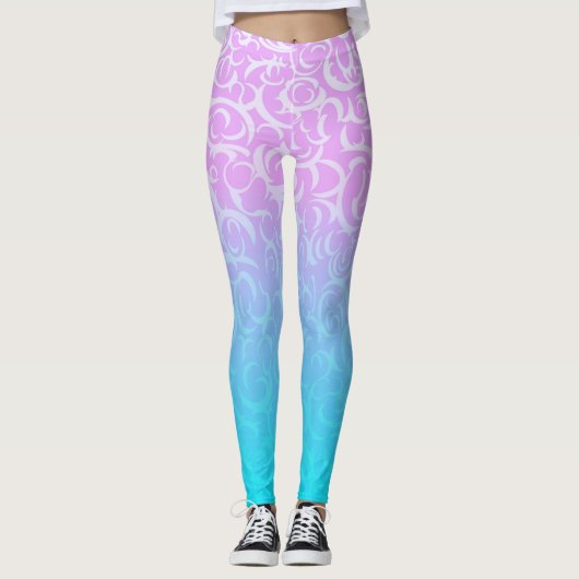 Leggings Courbes bleu rose (Devant)