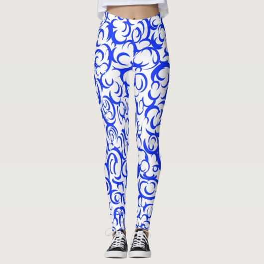 Leggings Courbes bleues (Devant)