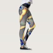 Leggings Courbes cristallines en bleu jaune sur texture gri (Droite)