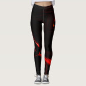 Leggings Courbes ou ondulations rouges dans les plus sombre (Devant)