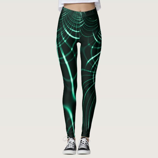 Leggings Courbes pointues en mélange vert jungle et néo men (Devant)
