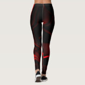 Leggings Courbes rouges ou ondulations en arrière - plan fo (Dos)