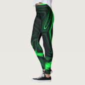 Leggings Courbes vertes ou ondulation dans le fonds le plus (Gauche)