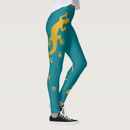 Leggings Courir Gecko or + votre backgr. & idées (Droite)