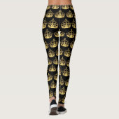 Leggings Couronne d'or sur le noir (Dos)