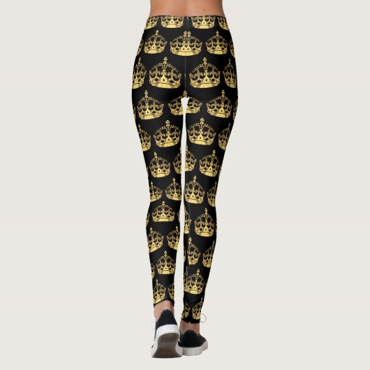 Leggings Couronne d'or sur le noir (Dos)