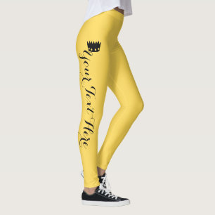 Leggings Couronne Personnalisée Jaune Moutarde