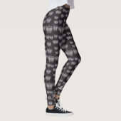 Leggings Couronnes Grises Claires Sur Noir Mongrammed (Droite)