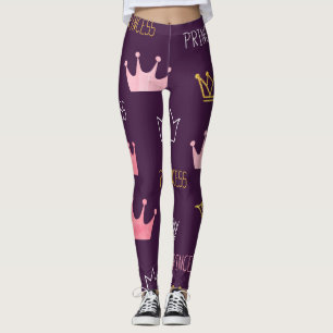 Leggings Couronnes princesse : motif parties scintillant aq