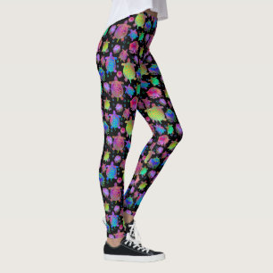 Leggings Course avec tortues dans le Pitch of Night