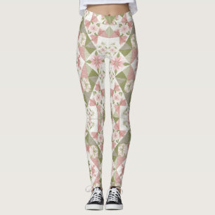 Leggings Courte de Noël vintage motif floral