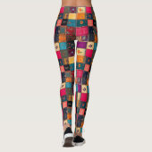 Leggings Courtepoint Patchwork Vibrant avec Florales Classi (Dos)