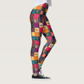 Leggings Courtepoint Patchwork Vibrant avec Florales Classi (Droite)