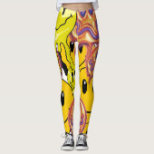 Leggings Coussin de lancer de Mikitiez smiley jaune jardin (Devant)