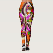 Leggings Coutures tordues roses et rayures entaillées (Dos)