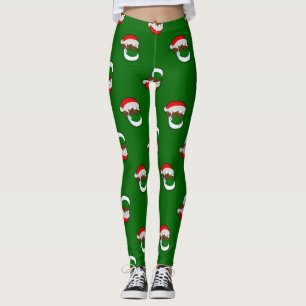 Leggings covid masque visage de noël noir père Noël