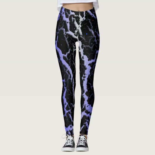 Leggings Cracked Space Lava - White/Blue (Devant)