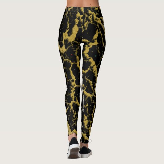 Leggings Cracked Space Lava - White/Gold (Dos)
