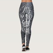 Leggings Craie religieuse de Noël de calligraphie de (Dos)