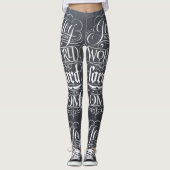 Leggings Craie religieuse de Noël de calligraphie de (Devant)