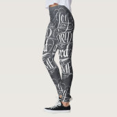 Leggings Craie religieuse de Noël de calligraphie de (Gauche)