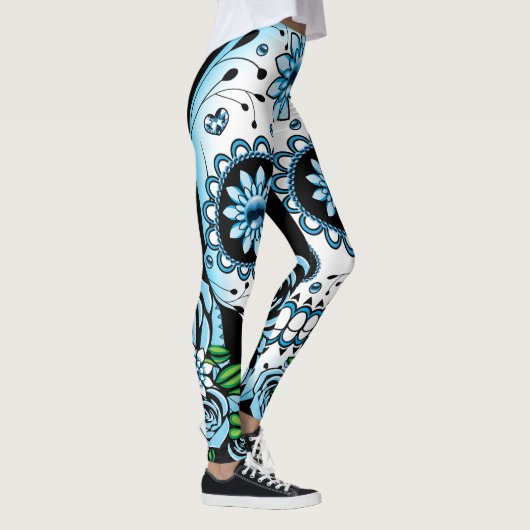 Leggings Crâne à sucre bleu (Droite)
