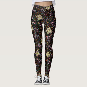 Leggings Crâne à sucre de hibou et menthe bleu violet rose