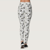 Leggings Crâne animal gothique avec fleurs Motif (Dos)