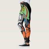 Leggings Crâne avec de longs cheveux, casquette vert et (Gauche)