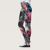 Leggings Crâne avec Roses et Bluebird (Gauche)
