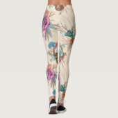 Leggings Crâne Boho avec fleurs (Dos)