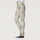 Leggings Crâne - Bone White et Bat Black (Gauche)